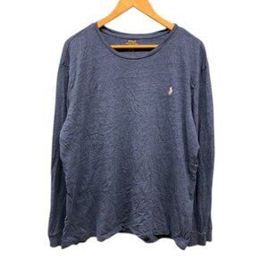 Polo Ralph Lauren T-Shirt‎ Men’s Blue Long Sleeve Logo Crew Neck Lightweight XXL